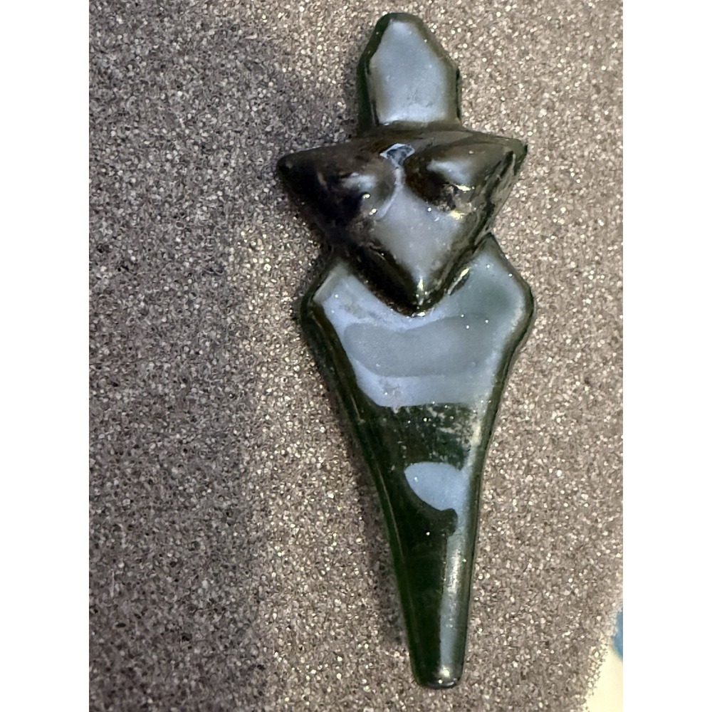 Jewelry, pin brooch, fused glass, green, blue, art deco, artistic, unique